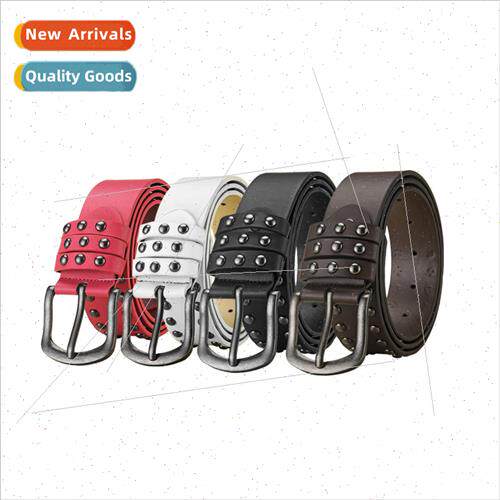 Europe punk round rivets belt youth men women cowboy casual