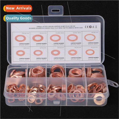 200PCS Purple Copper Oil Seal Gasket Box Set 9 Specification