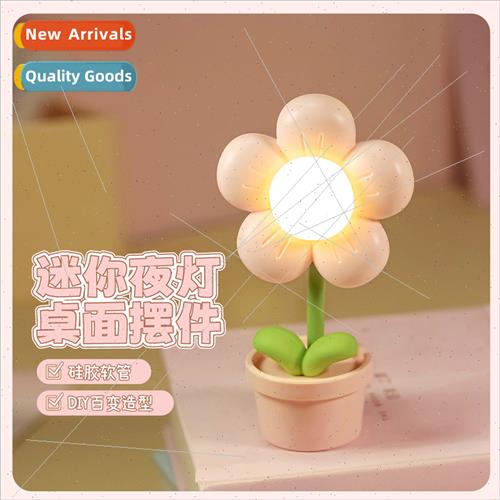 Flower mini night light desktop ornaments small table lamp c