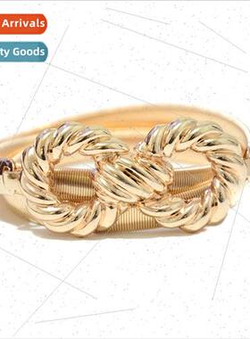 Europe new waist chain fashion wild 8 word buckle metal spri