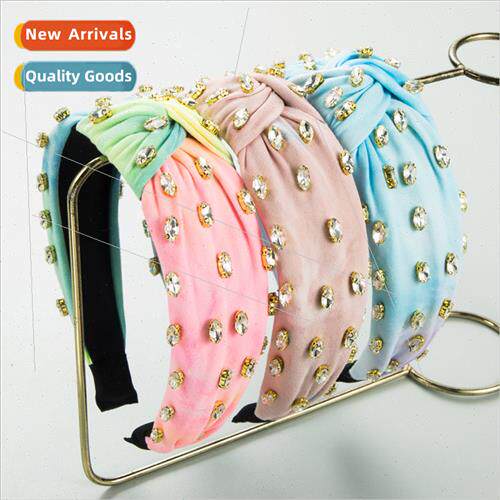 Hair bands Europe new tie-dye gradient color fabric diamond
