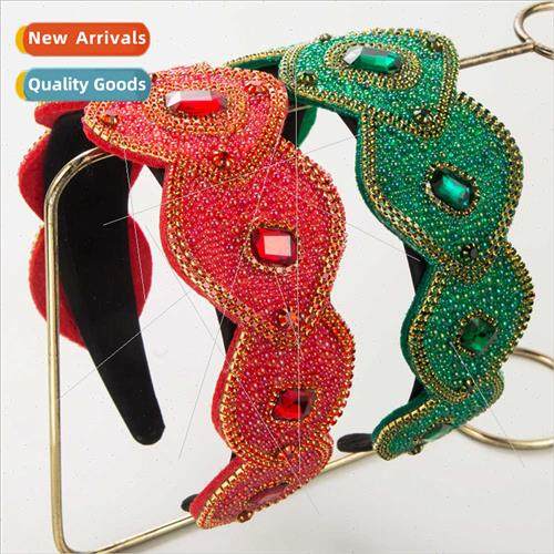 Hair bands retro fashion heavy baroque diamond headband vers