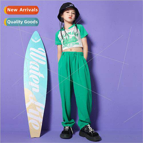 New Korea Girls Jazz Dance Costume Child Female jazz navel e