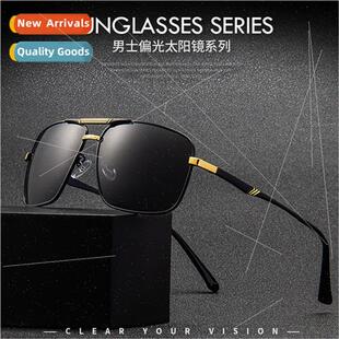 2024 new color-changing glasses Square Frame men driving gla