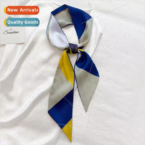 Korean  new fall winter decorative thin narrow long silk sca