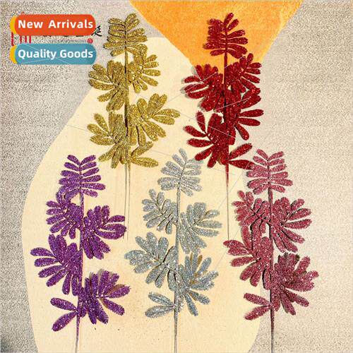 Christmas gold dust leaves festival decoration fake leaves s
