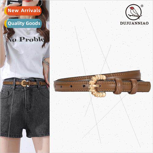 Belt women texture pin buckle simple casual fine cowhide su