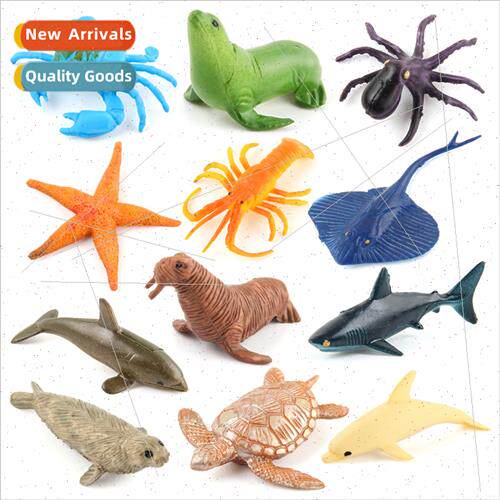 underwater model crab octopus seal lobster ornaments 12pcs s