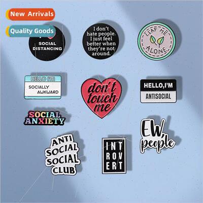 Personalised creative geometric alphabet series metal badge