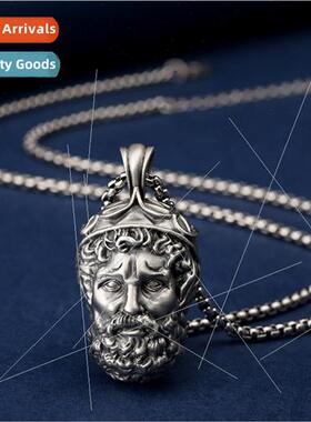 Greek mythology Zeus head pendant Scandinavian Viking hip ho