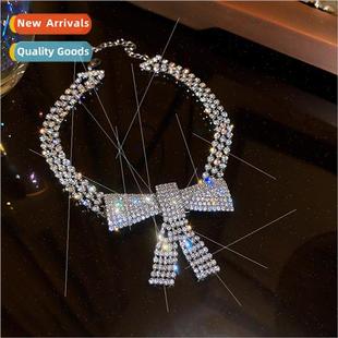 bow choker collar Bridal accessories diamond necklace full