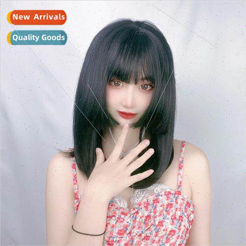 Wig female medium-length hair princess cut Qi bangs collarbo