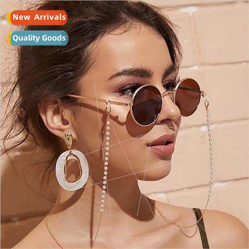 Europe popular ladies pearl fine grain eyeglasses chain simp