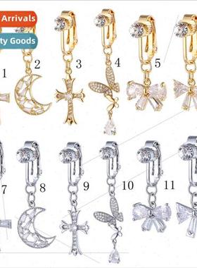 Europe Piercing Jewelry AA Zirconia Cross Butterfly Moon Nav