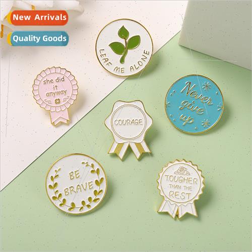 Alloy Electroplate Metal Badge wh Creative Alphabet Pattern