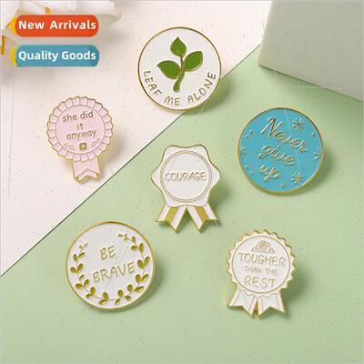 Alloy Electroplate Metal Badge wh Creative Alphabet Pattern