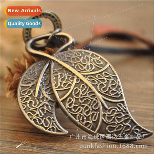 Europe Necklace Punk New Cowhide Necklace Leaf Long Necklace