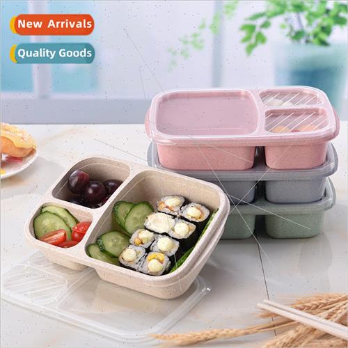 Wheat straw lunch box high-color value Japan wh lid compartm