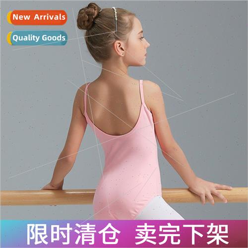 Girls dancewear suspenders closed crotch practice clothes el