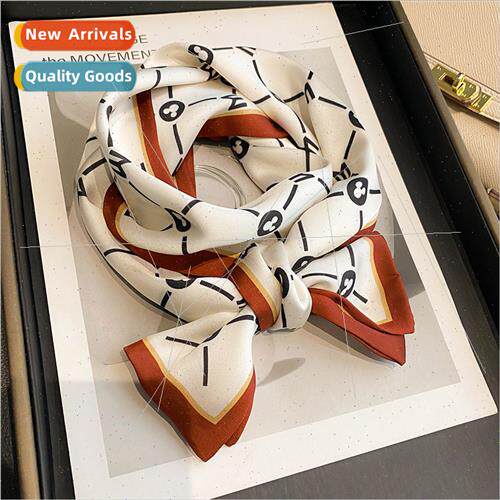 2022 new Korean  spring fall fashion small silk scarf women