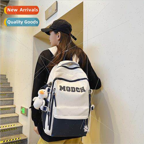 Schoolbag female Japan ins wind simple backpack male large c