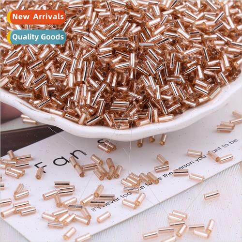2*6mm silver tube beads rice beads diy weaving bracelet neck