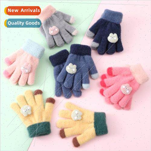 Children knted gloves winter spl finger boys girls baby padd