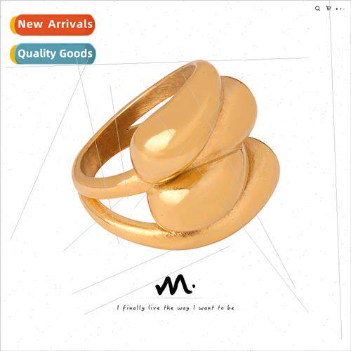 Europe new fashion niche tanium steel gold-plated irregular