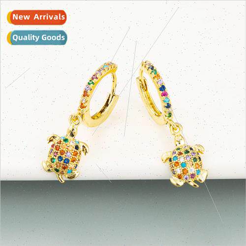 Europe fashion animal small turtle shape earrings copper mic