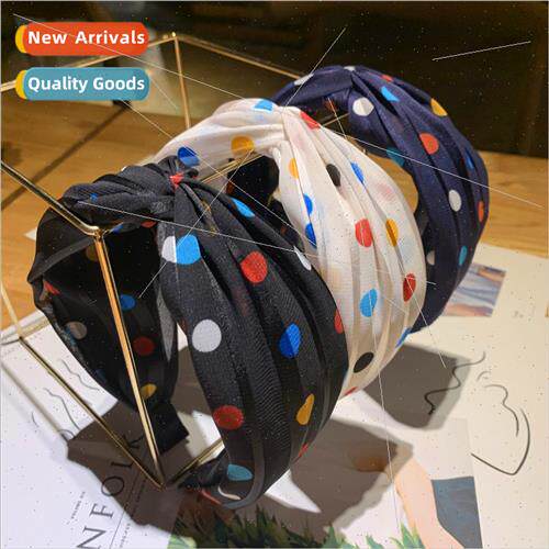 Korean hair accessories retro red green striped headband wid