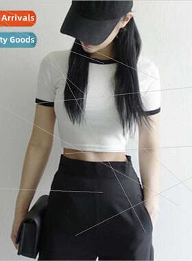 2020 Spring Summer new women sexy small half-high neck short