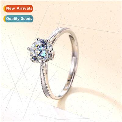 D color six claw set 80 points moissane ring women niche ope