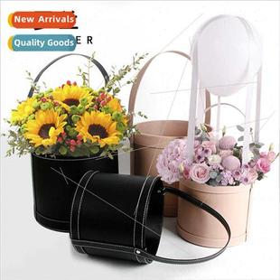 box flower cuddle xurious handheld round packaging leather