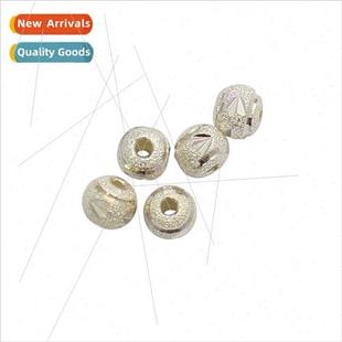 cut flower spacer 925 bracelet frosted beads necklace silver