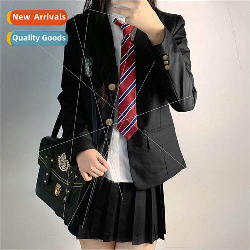 jk unim Japan college black blazer jacket women Ike no tai b