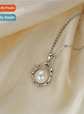 Irregular natural s925 silver necklace women niche vintage c