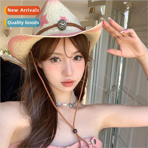 Summer western cowboy hat women cap sweet cool wind straw ha
