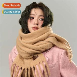 basic color blend winter scar wool solid warm Autumn tassel