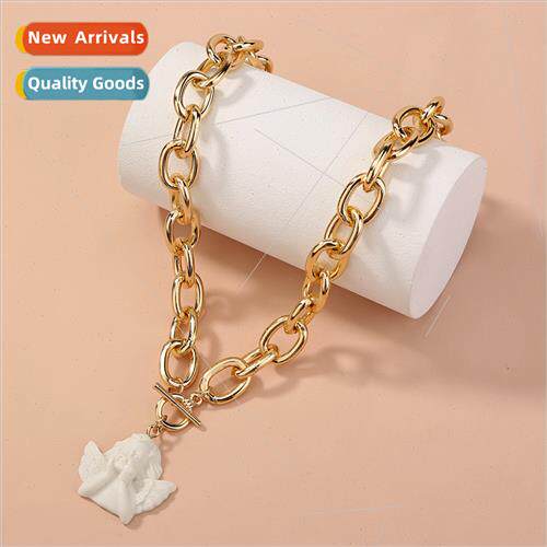 mple Metal Aluminum Chain Lock Bone Necklace Hundred Whe Ang