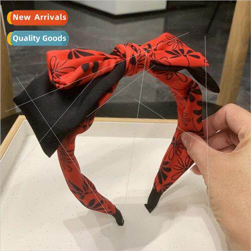 Hepburn red butterfly hair band personalized ethnic flowers