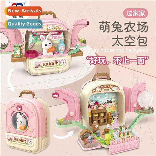 Children play house moe rabb farm space bag toy pet double-s