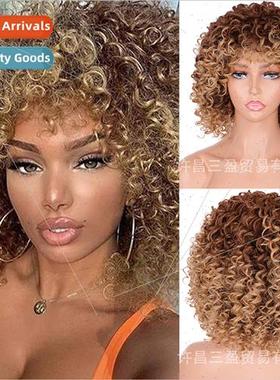 African Small Curls Exploding Head 642 Black Blonde Gradient