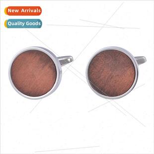 Popular clothing accessories cufflinks round log stained cuf