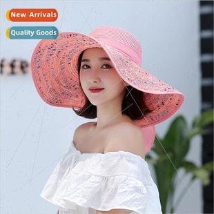 summer sun screen Beach large female cap brim hat
