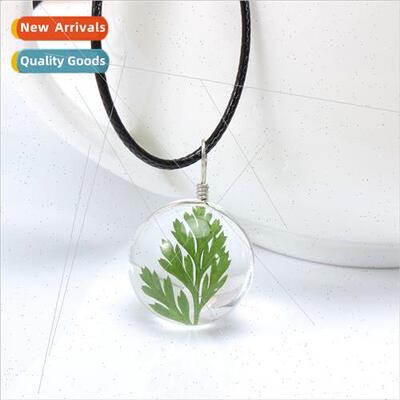 Handmade Creative Time Gemstone Botanical Specimen Necklace