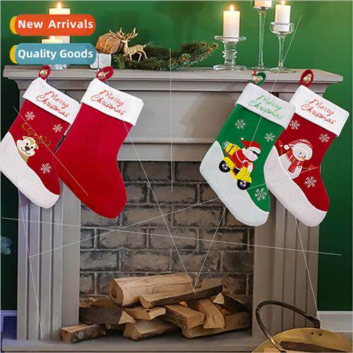 New Christmas stockings Christmas gifts green Christmas cart