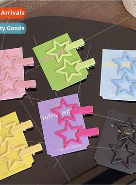 y2k star hair clips girl duckbill clip dopamine headdress pe