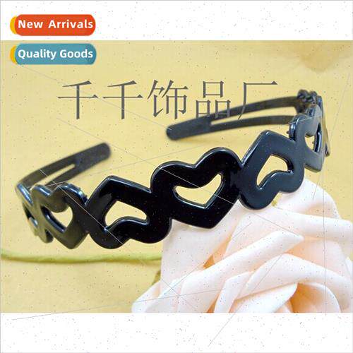Hair accessory Hollowed out peach heart Spray paint glossy b