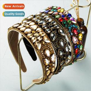 summer heavy glass Hair floral Europe rhinestone headb bands