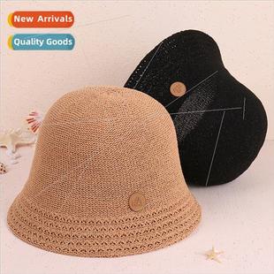 small round female solid fashi hat color bucket summer label